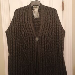 Aran Crafts Charcoal Cable Knit Sweater